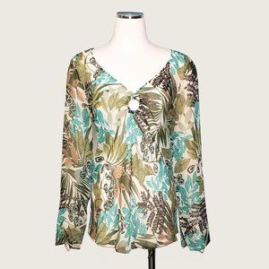 Ann Tylor Loft Peep Hole Peasant Blouse NWOT